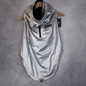 Canada Pooch Cold Front Dog Raincoat Large 26 Silver Waterproof Reflective Warm